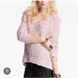 Free People Oversized Songbird‎ V Neck Sweater small chunky holiday workwear